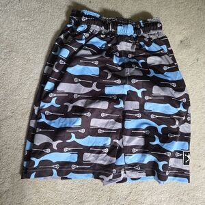 Lacrosse Unlimited Brown Whale Lacrosse Shorts Youth Large